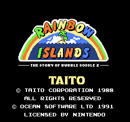 Rainbow Islands - The Story of Bubble Bobble 2 (Europe) Title Screen
